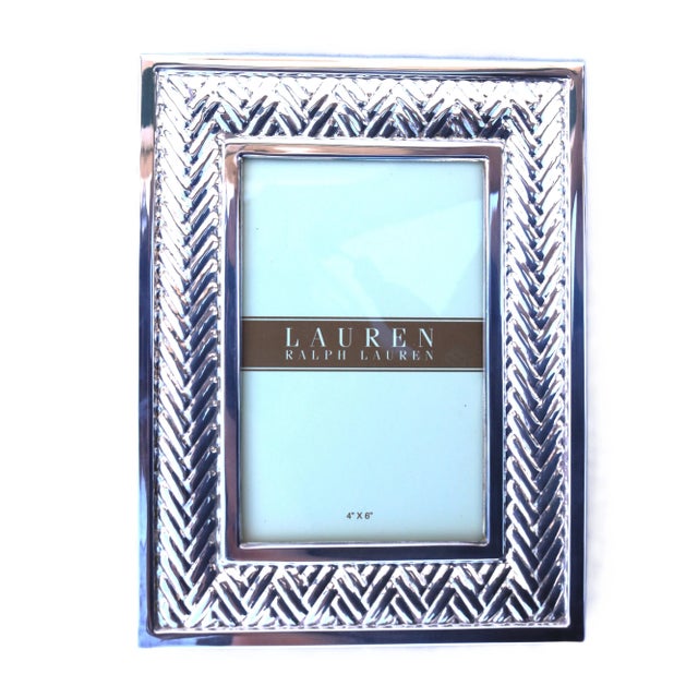 Ralph Lauren Late 20th Century Ralph Lauren Silverplated 4 X 6 Equestrian Braid Picture Frame For Sale - Image 4 of 7