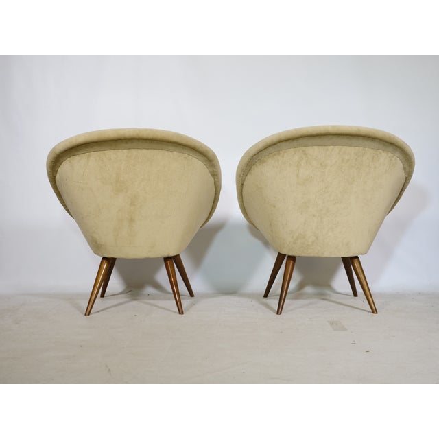 Mid-Century Shell Lounge Chairs in the style of Jean Royère, 1950s, Set of 2 For Sale - Image 10 of 12