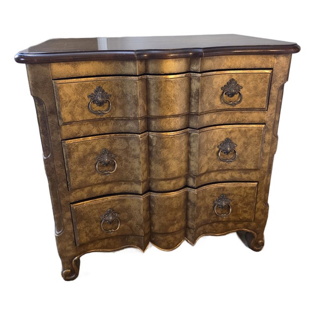 Country French Chest of Drawers With Antique Gold Gilt Finish For Sale