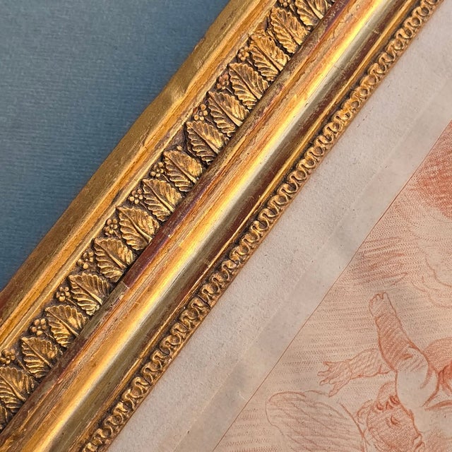 Red Auguste Pequegnot, Venus with Cupins, 1800s, Paper, Framed For Sale - Image 8 of 16