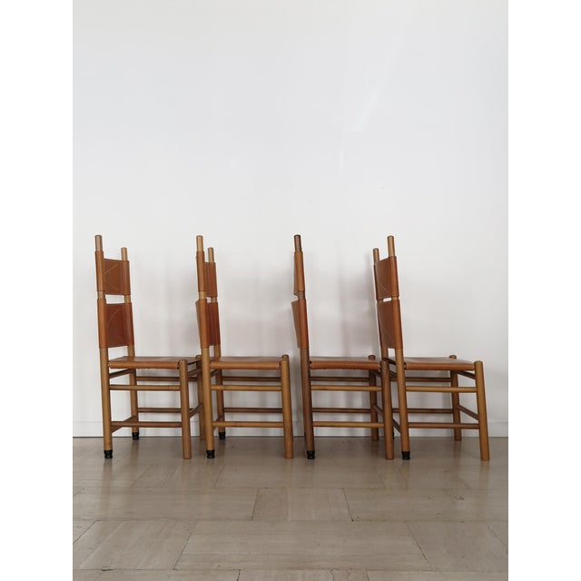 Bernini Kentucky Chairs by Carlo Scarpa for Bernini, Italy, 1970s, Set of 4 For Sale - Image 4 of 18