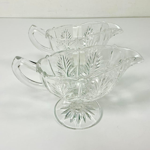 1980s Vintage Hollywood Regency Chippendale Slovakia Cut Crystal Gravy Boats - A Pair. For Sale - Image 16 of 17