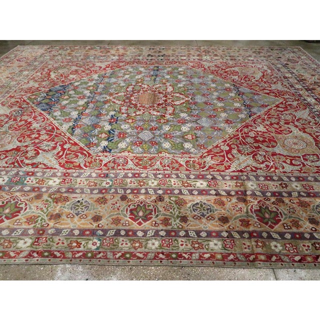 Early 20th Century Galerie Shabab Collection Early 20th Century Persian Tabriz Carpet For Sale - Image 5 of 9