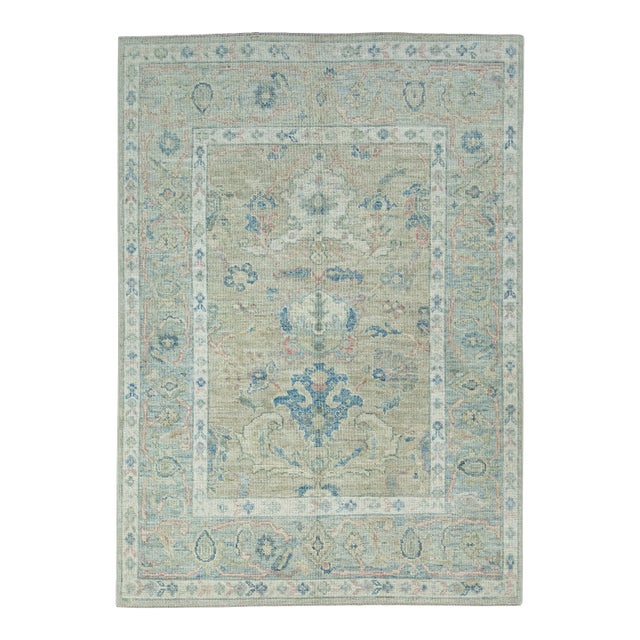 Turkish Oushak Rug 5' x 7'1" #17851 For Sale