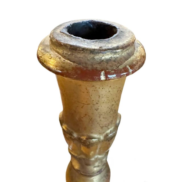 French Antique French Gilt Candlesticks - a Pair For Sale - Image 3 of 5