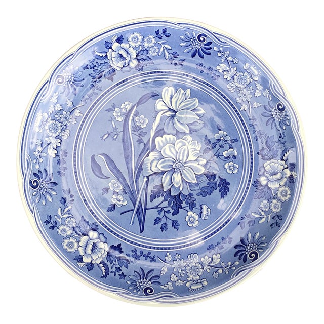 Large Spode Blue Room Collection Botanical Plate/Platter Chairish