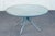 Metal Mid Century Modern Round Glass Top Outdoor Patio Table For Sale - Image 7 of 12