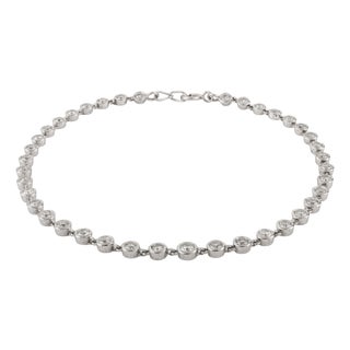 VRJewels Contemporary 3.63 Ct Round Cut Diamond Tennis Bracelet 14k White Gold For Sale