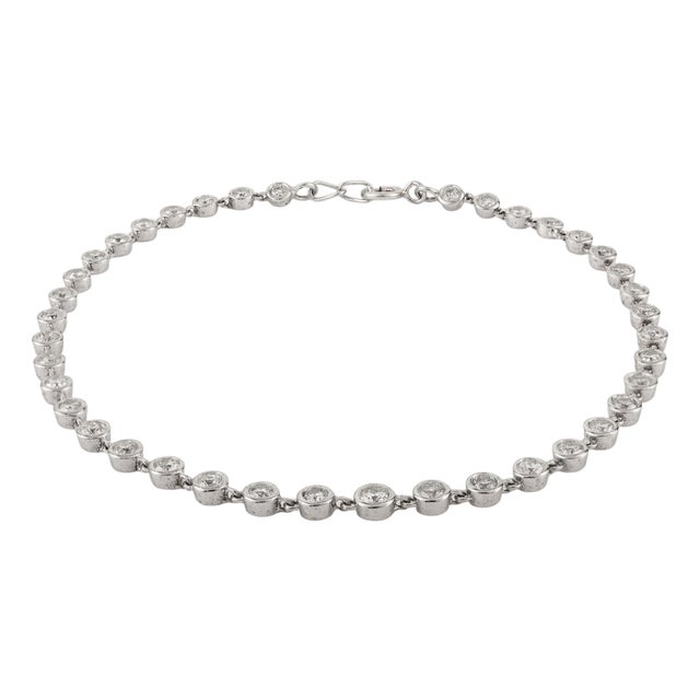 VRJewels Contemporary 3.63 Ct Round Cut Diamond Tennis Bracelet 14k White Gold For Sale