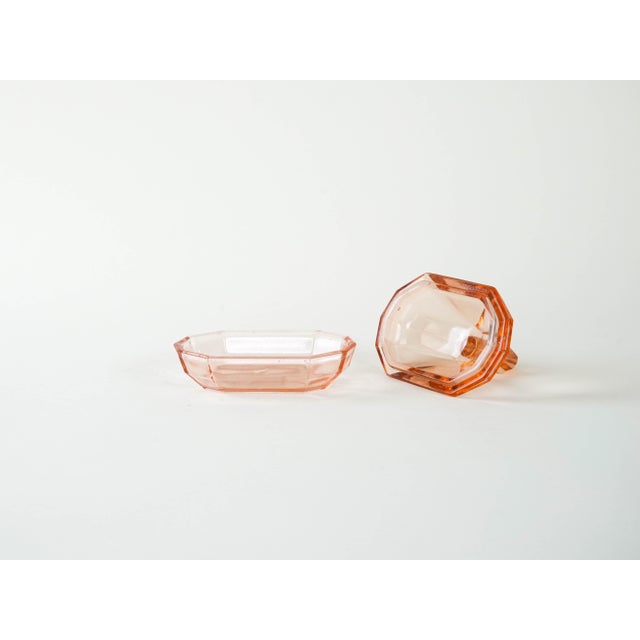 Glass Vintage Art Deco Italian Glass Butter Dish, 1930s For Sale - Image 7 of 8