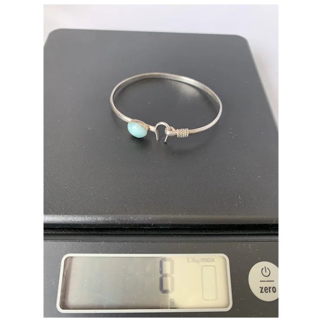 Late 20th Century Sterling and Larimar Hook Bangle For Sale In Denver - Image 6 of 10