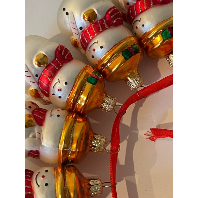 Gorgeous Vintage German Blown Glass Christmas Ornaments Snowmen For Sale - Image 4 of 4