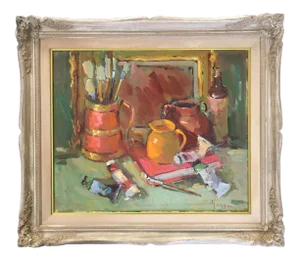 1990s Artist's Palette Still Life by Listed Artist, Kanya Bugreyev