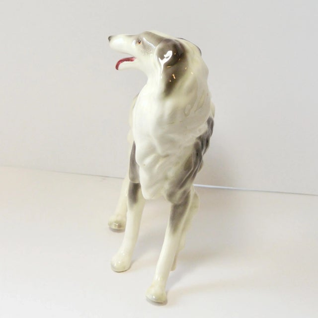 Rare Vintage Goldscheider Porcelain Borzoi Figurine – Robert Ullman Design C. 1940s For Sale - Image 4 of 9