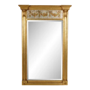 Late 20th Century Italian Empire-Style Giltwood Mirror