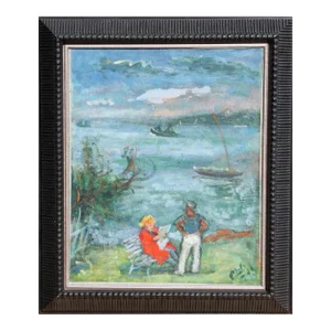 Robert Philipp, Sailor and Reading Woman, Oil Painting