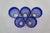 Late 20th Century Late 20th Century Bohemian Blue Cut to Clear Crystal Polka Dot Shot Glasses Tumblers - Set of 5 For Sale - Image 5 of 11