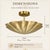 Scalloped Brass Semi Flush Mount Ceiling Light, Hand-Finished Art Deco Fixture For Sale - Image 6 of 10