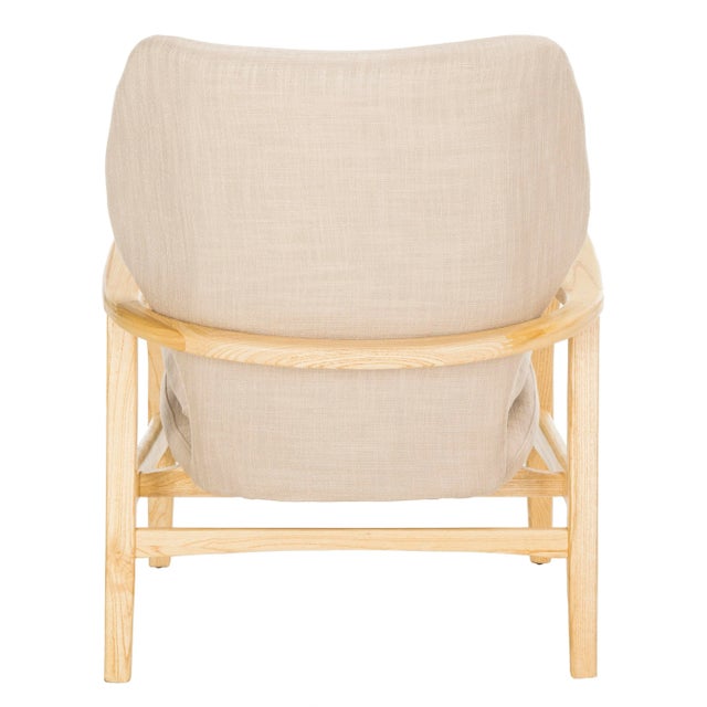 Accent Chair in Beige & Natural For Sale - Image 4 of 9