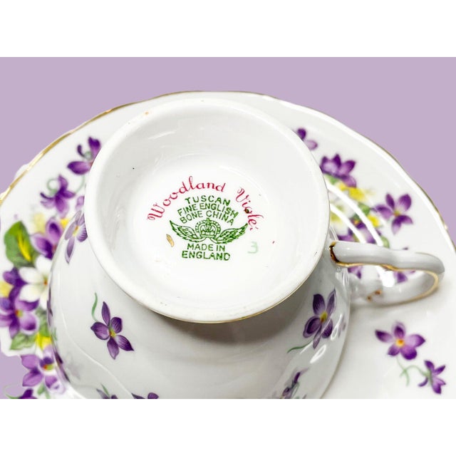 1950s English Tea Cups & Saucers by Royal Tuscan For Sale - Image 5 of 15