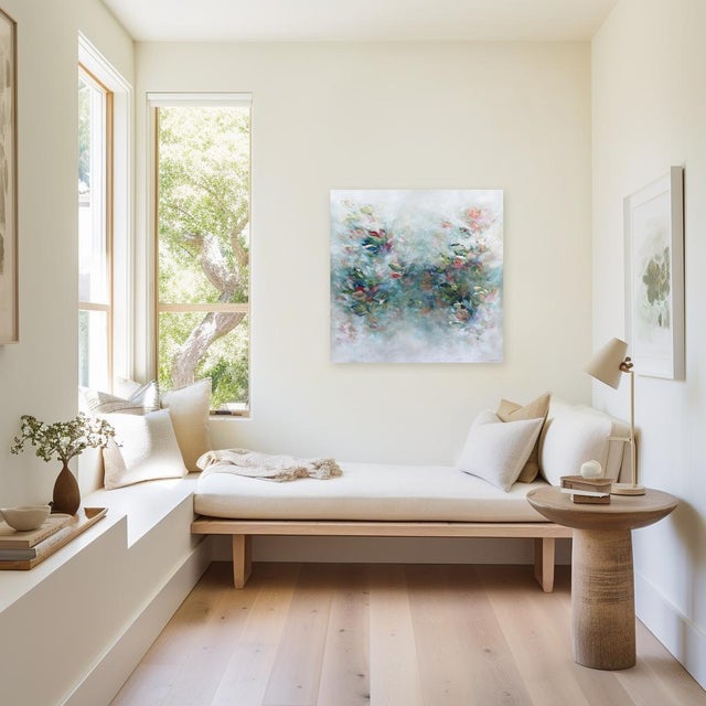 Textile La Force Eternelle - Dreamy Abstract Floral Painting Original Artwork by Vé Boisvert For Sale - Image 7 of 9