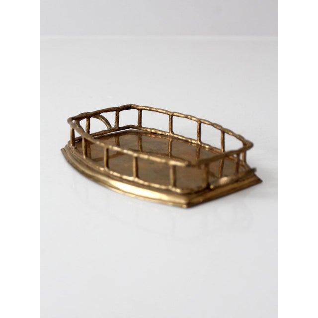 Mid-Century Hollywood Regency Brass Gallery Tray For Sale - Image 4 of 10