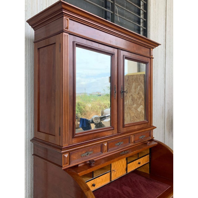 19th Century Empire Mahogany Bureau Secretary with Bookcase For Sale - Image 18 of 18