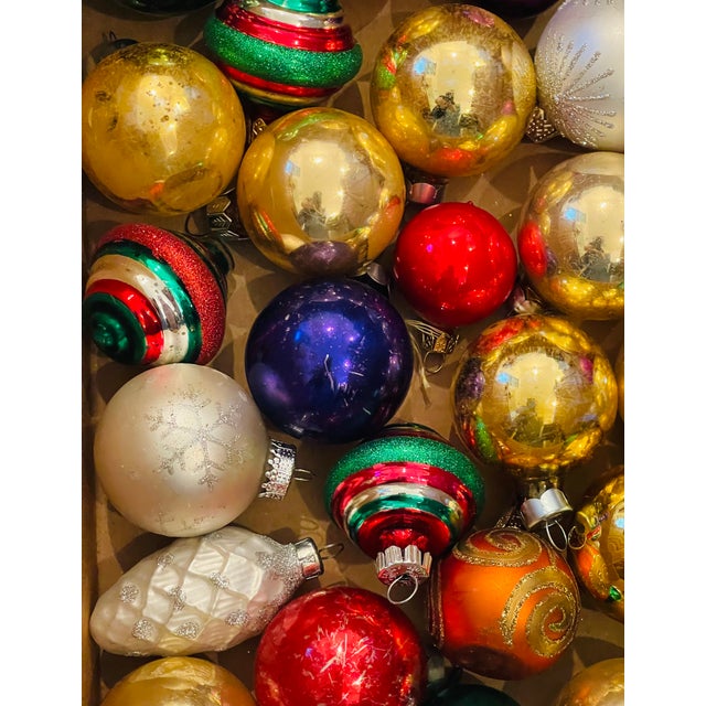 American 1950 Vintage American Shiny Bright Mercury Glass Christmas Ornaments Lot For Sale - Image 3 of 3