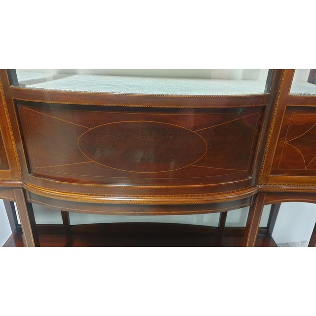 Fine Inlaid Mahogany Display Cabinet For Sale - Image 6 of 10