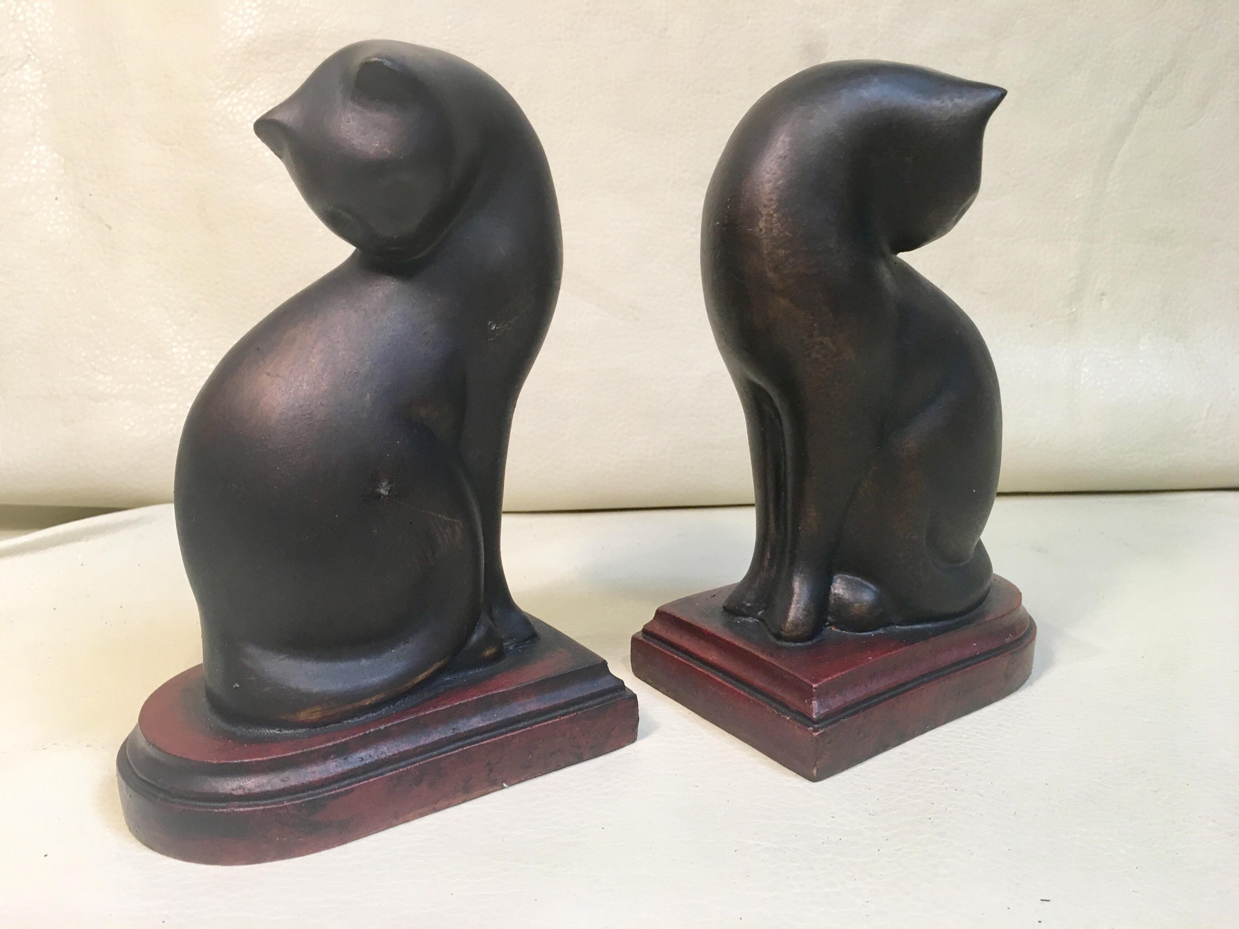 black cat bookends