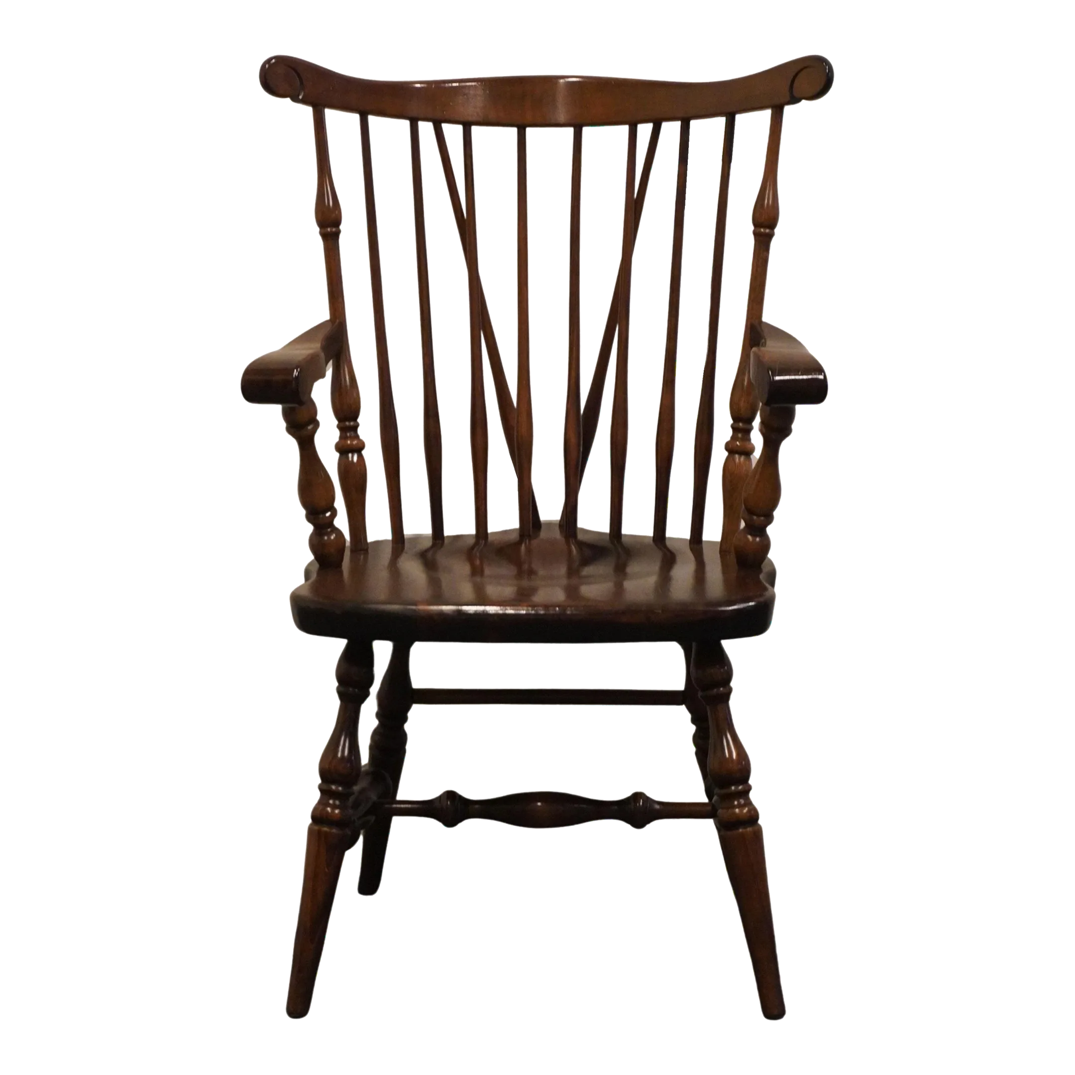 Ethan Allen Antiqued Pine Old Tavern Duxbury Fiddleback Dining Arm
