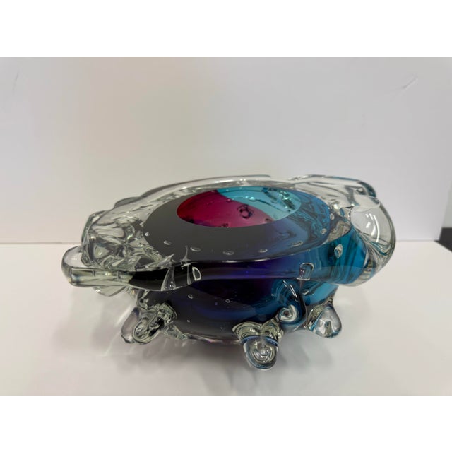 Late 20th Century Vintage Leon Applebaum Kaleidoscope Art Glass Bowl For Sale - Image 5 of 9
