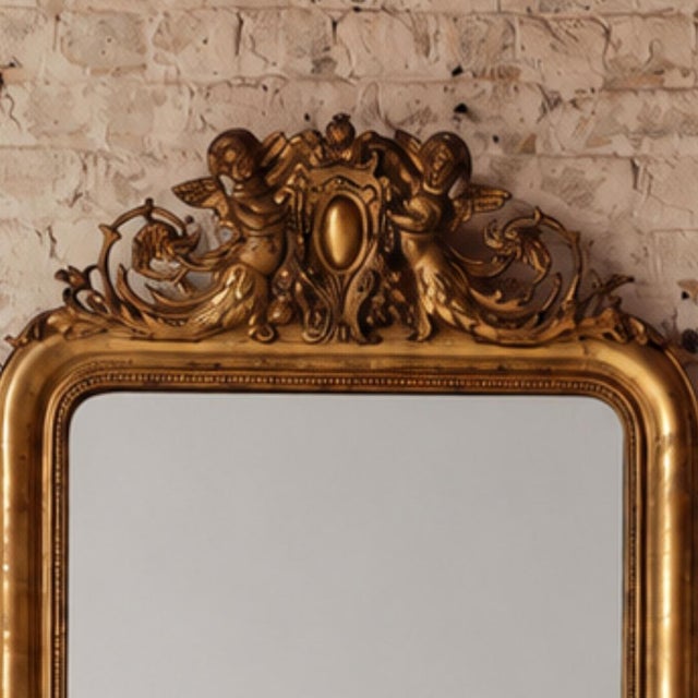 French 19th Century French Giltwood Mirror (A) For Sale - Image 3 of 4