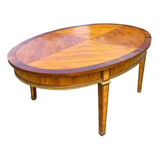 Large Extending Reception Table in Marquetry and Gilded Bronze For Sale