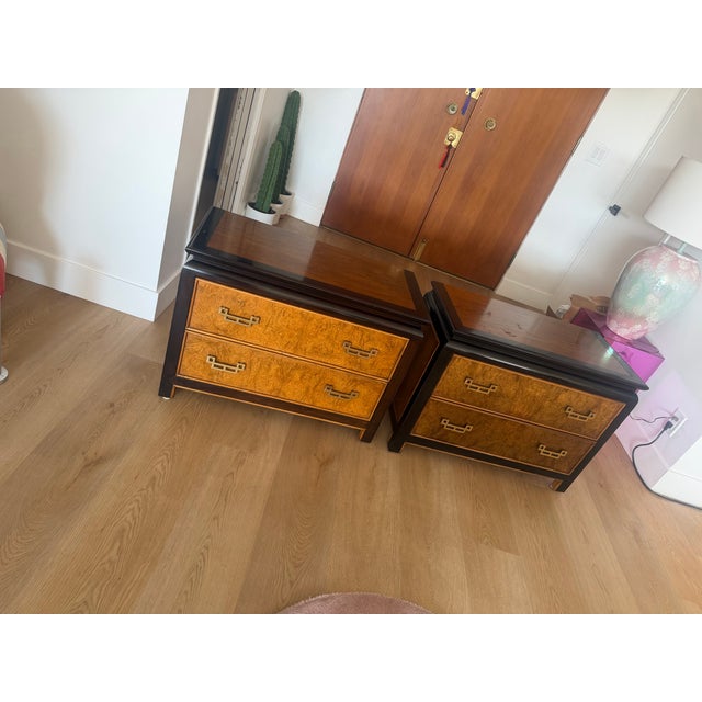 Late 20th Century Chinoiserie Bedroom Chest Drawers, 2 Pieces Late 20th Century Century Chin Hua by Raymond Sabota For Sale - Image 5 of 8