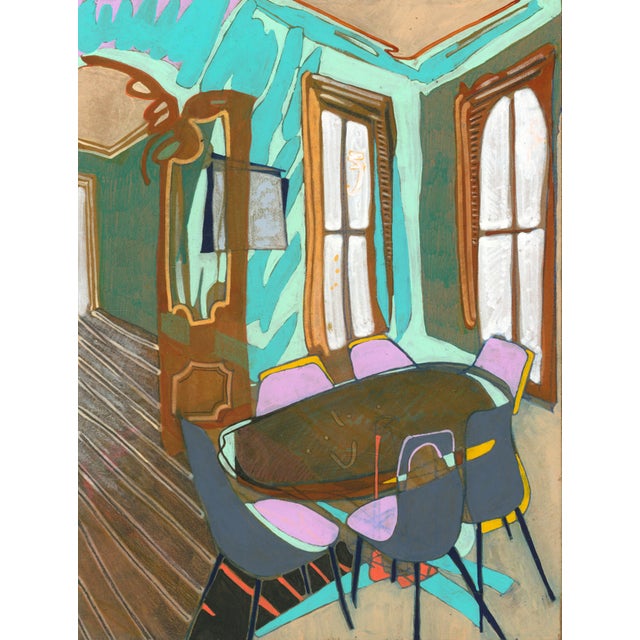 This is an original watercolor and acrylic painting on cradled Panel, based on a photo I found in a real estate listing. I...