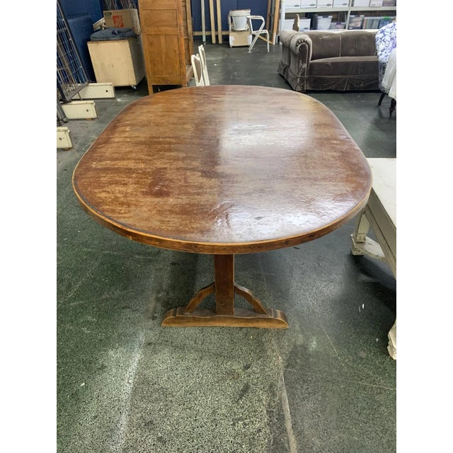 19th Century French Vendange Oval Tilt-Top Wine Tasting Table For Sale - Image 4 of 5
