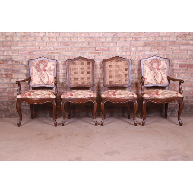 Baker Furniture French Provincial Louis XV Carved Walnut Dining Chairs