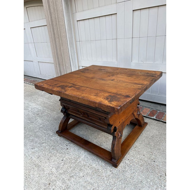 Antique French Butcher Block Baker’s Table Pétrin Farmhouse Kitchen Island C1790 For Sale - Image 4 of 18