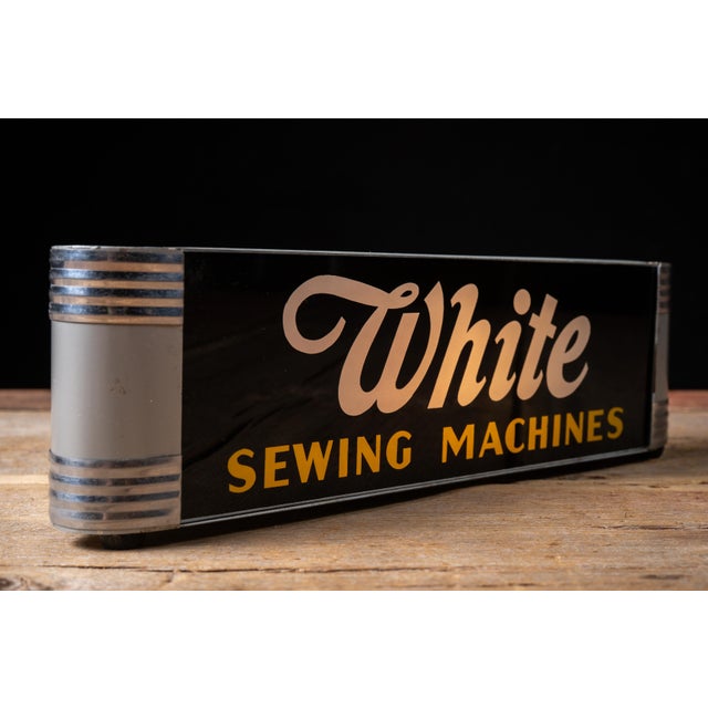 c. 1930s; mfd. by Gill Glass & Fixture Co. for White Sewing Machine Co. - Cleveland, OH Illuminated countertop advertising...