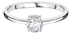 14k White Gold Diamond Solitaire Engagement Ring Size 7