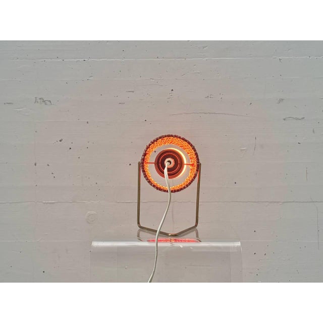 Table Lamp with Fabric Shade and Brass Frame, 1960s For Sale - Image 5 of 16