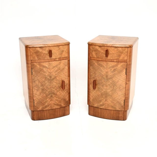 Art Deco Walnut Bedside Cabinets, 1930s, Set of 2 For Sale - Image 12 of 12