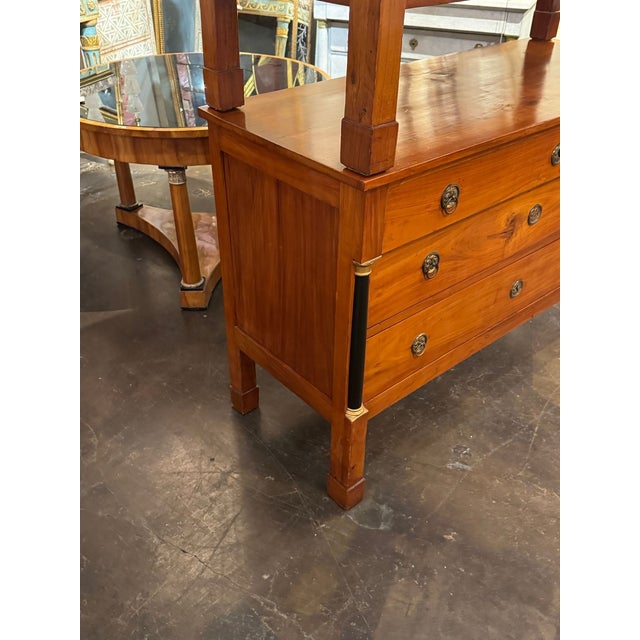 Brown Pair of French Empire Walnut Commodes For Sale - Image 8 of 11