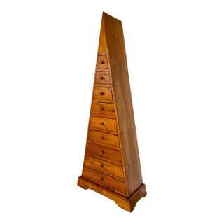 Pyramid Form Wood Chest of Drawers, 1990s For Sale