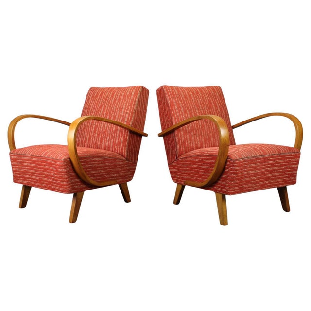 Mid-Century Modern Lounge Chairs by Halabala, 1950s, Set of 2 For Sale - Image 11 of 11
