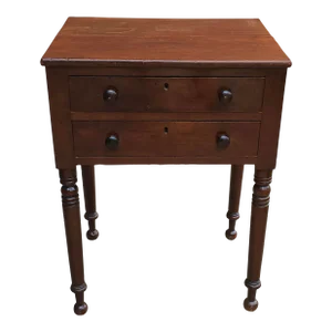 Late 19th Century Federal Mahogany Two Drawer Work Table