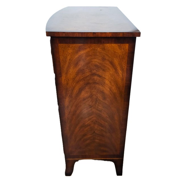 Wood Vintage English Regency Style Carved Walnut Commode Chest by Theodore Alexander For Sale - Image 7 of 18