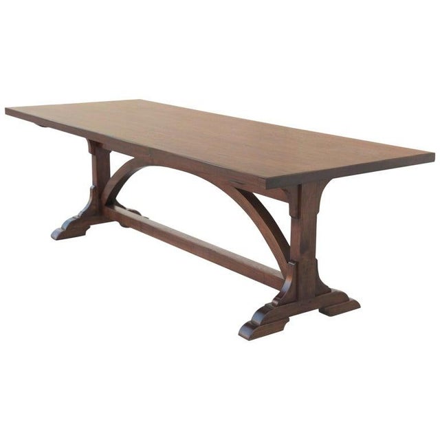 This walnut console dining table is seen here in 110" x 40" x 30" H We use only traditional carpentry techniques, no nails...