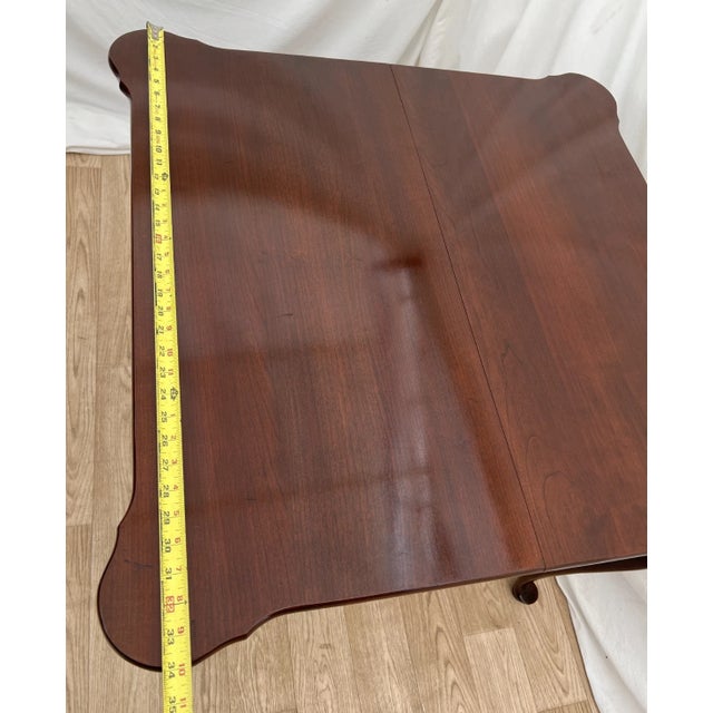 Vintage Ethan Allen Console Table Fold Down Top Expands to Square Mahogany For Sale - Image 11 of 13